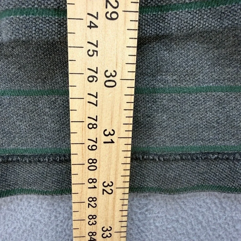 Polo Ralph Lauren Polo Shirt Striped Classic Fit Large Olive Green Cotton Pique